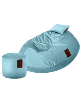 Sedací vak SET Cocoon XXL Luxury Light Blue | Wegett